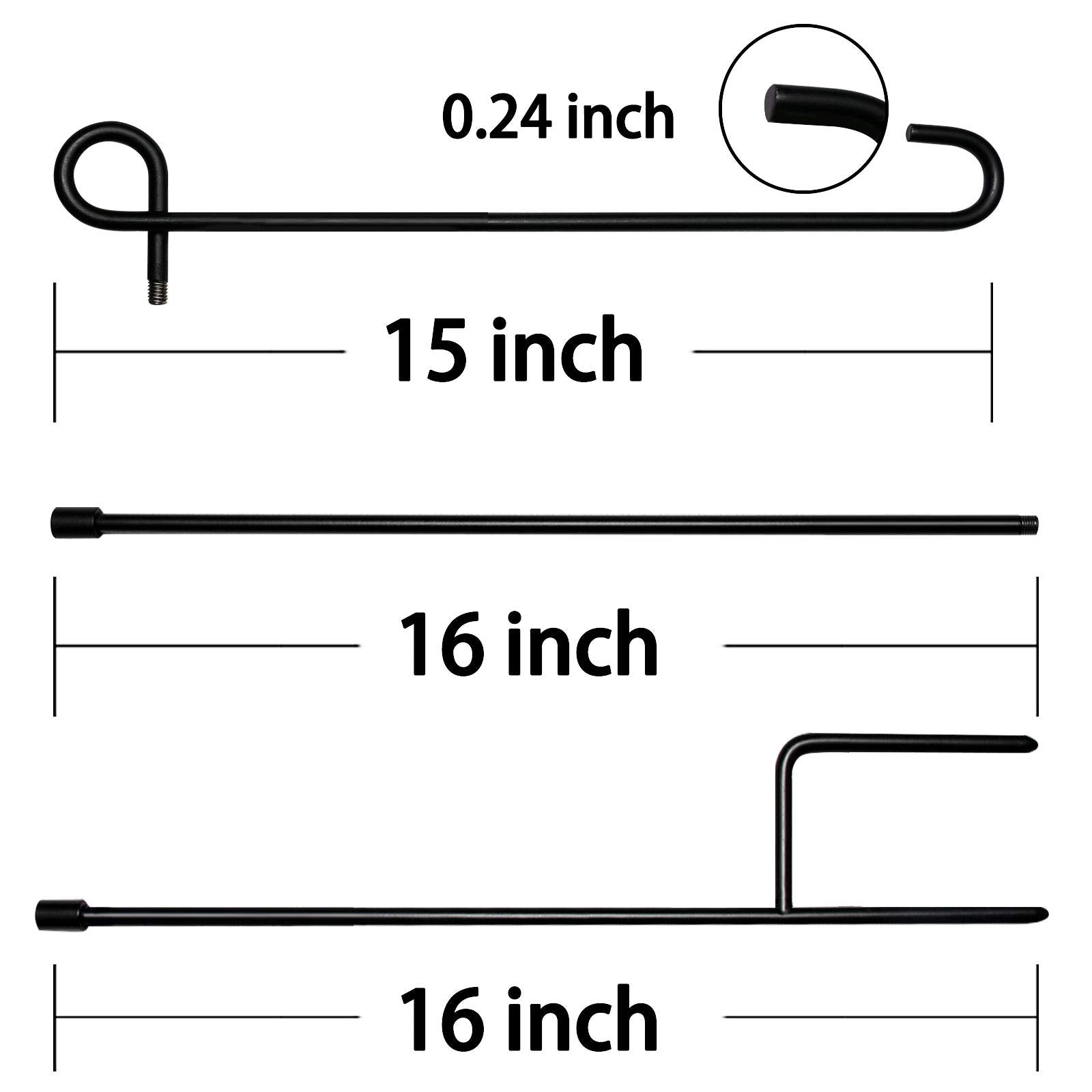 HOOSUN Garden Flag Stand, Premium Garden Flag Pole Holder Metal Powder-Coated Weather-Proof Paint with one Tiger Clip and two Spring Stoppers without flag-UPStoxs