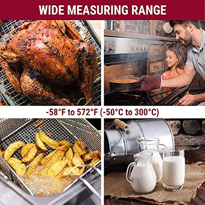 ThermoPro TP-03B Digital Meat Thermometer for Cooking Kitchen Food Candy Instant Read Thermometer with Backlight and Magnet for Oil Deep Fry BBQ Grill Smoker Thermometer-UPStoxs