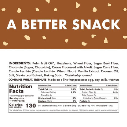 Rip Van Chocolate Hazelnut Wafer Cookies, Keto, Non-GMO, Healthy Snacks, Low Carb & Low Sugar (2g), Low Calorie, Vegan, 16 Count-UPStoxs