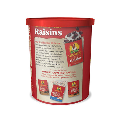 Sun-Maid California Sun-Dried Raisins - 13 oz Resealable Canister - Dried Fruit Snack for Lunches, Snacks, and Natural Sweeteners-UPStoxs