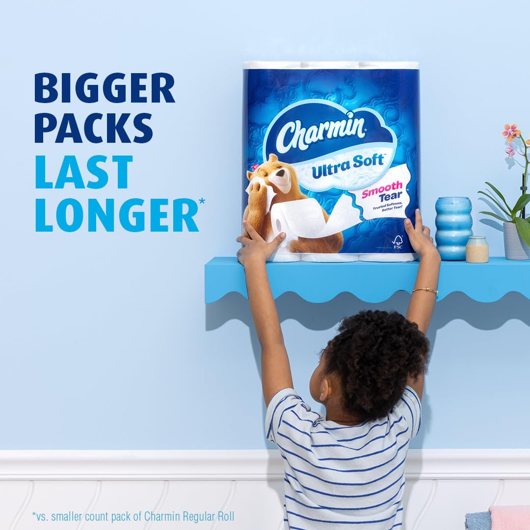 Charmin Ultra Soft Toilet Paper 18 Super Mega Rolls = 108 Regular Rolls-UPStoxs