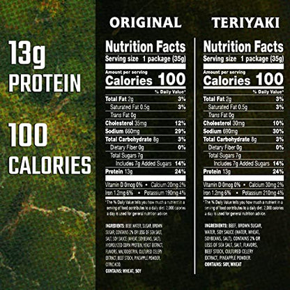 Jack Link's Beef Jerky Variety - Includes Original and Teriyaki Flavors, On the Go Snacks, 13g of Protein Per Serving, 9 Count of 1.25 Oz Bags (Pack of 1)-UPStoxs