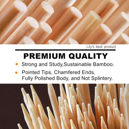 HOPELF 12" Natural Bamboo Skewers for BBQ，Appetiser，Fruit，Cocktail，Kabob，Chocolate Fountain，Grilling，Barbecue，Kitchen，Crafting and Party. Φ=4mm, More Size Choices 6"/8"/10"/14"/16"/30"(100 PCS)-UPStoxs