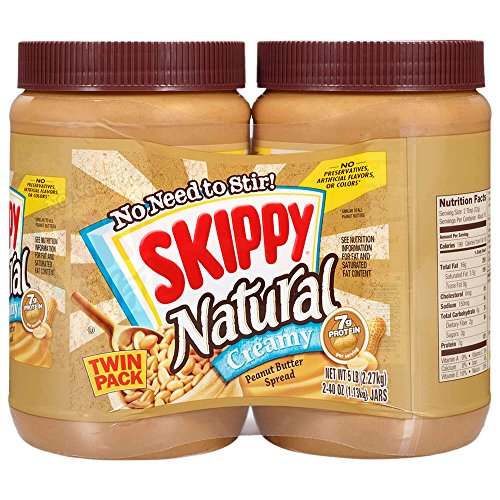 SKIPPY Natural Creamy Peanut Butter Spread Twin Pack 2-Pack, 5 LB-UPStoxs