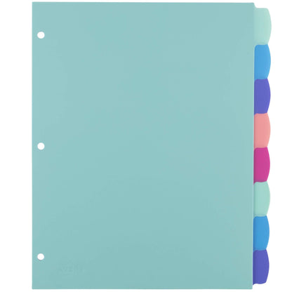 Avery Durable Plastic 8-Tab Write & Erase Big Tab Dividers for 3 Ring Binders, Pastel Brights (16271)-UPStoxs