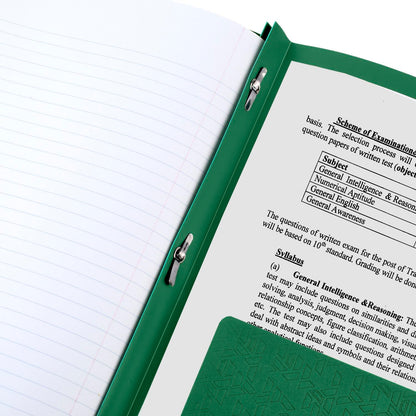 Five Star 2 Pocket Folder, Plastic Folder with Stay-Put Tabs and Prong Fasteners, Fits 3-Ring Binder, Holds 8-1/2" x 11" Paper, Writable Label, Forest Green (72111)-UPStoxs