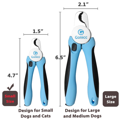 gonicc Professional Small Dog and Cat Nail Clippers Sharp Stainless Steel Pet Nail Trimmers(with Free Nail File in Handle), for Rabbit, Small Animal, with Safety Guard to Avoid Overcutting-UPStoxs