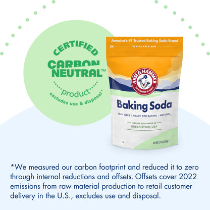 ARM & HAMMER Baking Soda Made in USA, Ideal for Baking, Pure & Natural, 2.7lb Bag-UPStoxs
