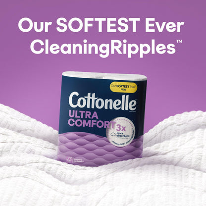 Cottonelle Ultra Comfort Toilet Paper with Cushiony CleaningRipples Texture, 32 Family Mega Rolls (32 Family Mega Rolls = 144 Regular Rolls) (8 Packs of 4), 296 Sheets per Roll, Packaging May Vary-UPStoxs