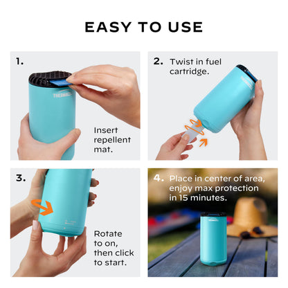 Thermacell Patio Shield Mosquito Repeller, Blue; Highly Effective Mosquito Repellent for Patio; No Candles or Flames, DEET-Free, Scent-Free, Bug Spray Alternative; Includes 12-Hour Refill-UPStoxs