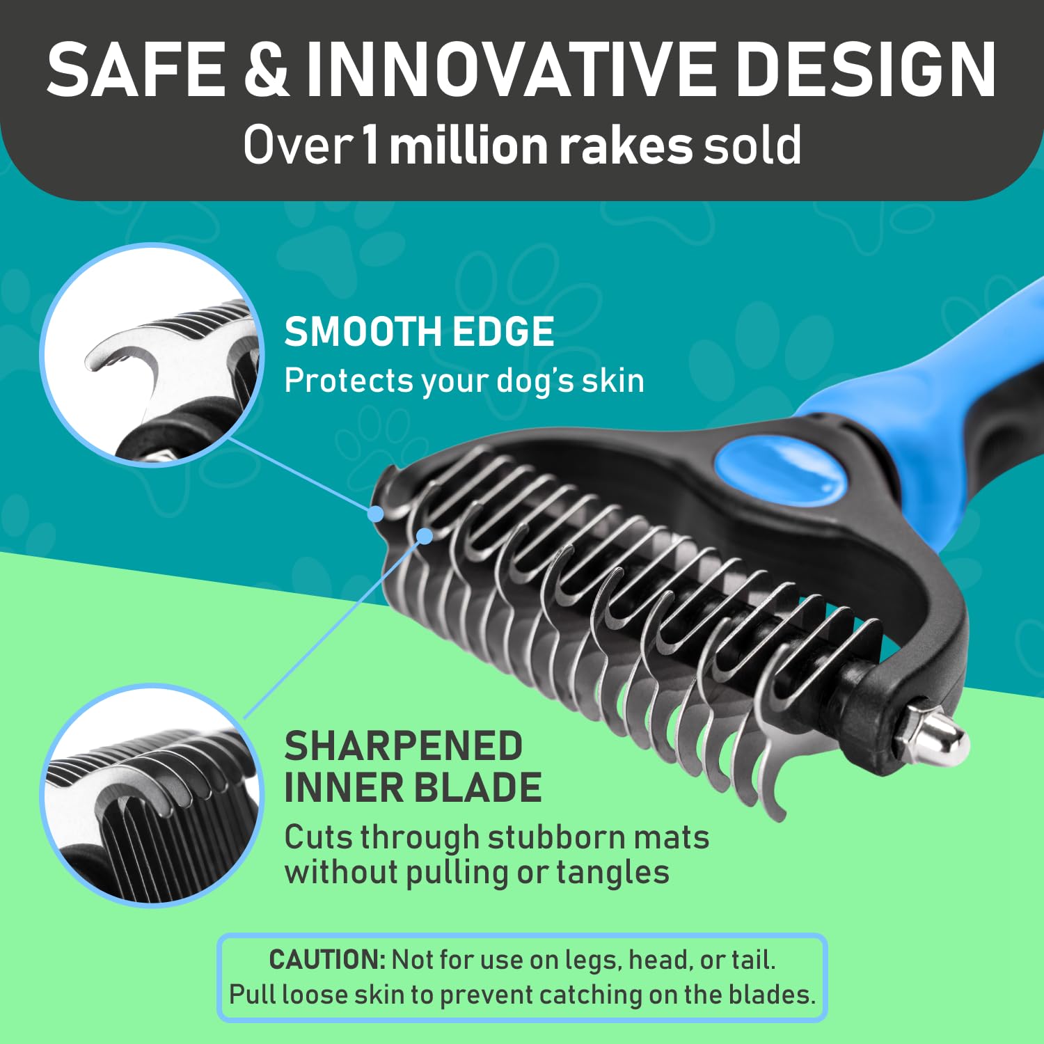 Maxpower Planet Pet Grooming Rake - Double-Sided Dematting Undercoat Brush for Dogs and Cats, Extra Wide, Reduces Shedding by 95%, Blue-UPStoxs