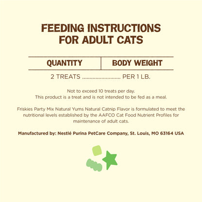 Purina Friskies Made in USA Facilities, Natural Cat Treats, Party Mix Natural Yums Catnip Flavor - 20 oz. Canister-UPStoxs