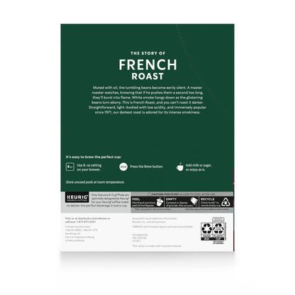Starbucks K-Cup Coffee Pods, Dark Roast Coffee, French Roast for Keurig Brewers, 100% Arabica, 4 boxes (96 pods total)-UPStoxs