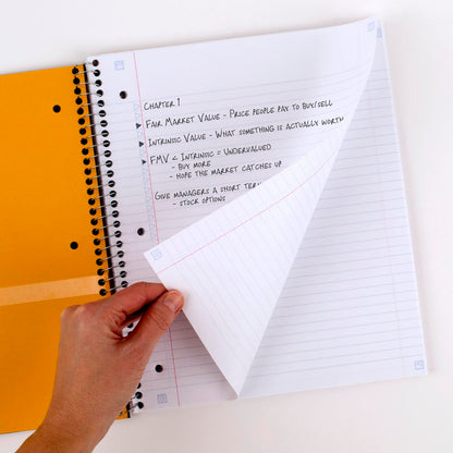 Five Star Spiral Notebook + Study App, 5 Subject, College Ruled Paper, Fights Ink Bleed, Water Resistant Cover, 8-1/2" x 11", 200 Sheets, Red (72077)-UPStoxs