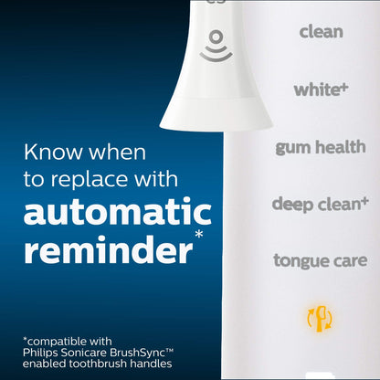 Philips Sonicare Optimal Plaque Control Replacement Toothbrush Heads, HX9024/65, BrushSync™ Technology, White 4-pk-UPStoxs