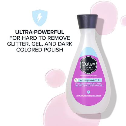 Cutex Gel Nail Polish Remover, Ultra-Powerful & Removes Glitter and Dark Colored Paints, Paraben Free, 6.76 Fl Oz-UPStoxs