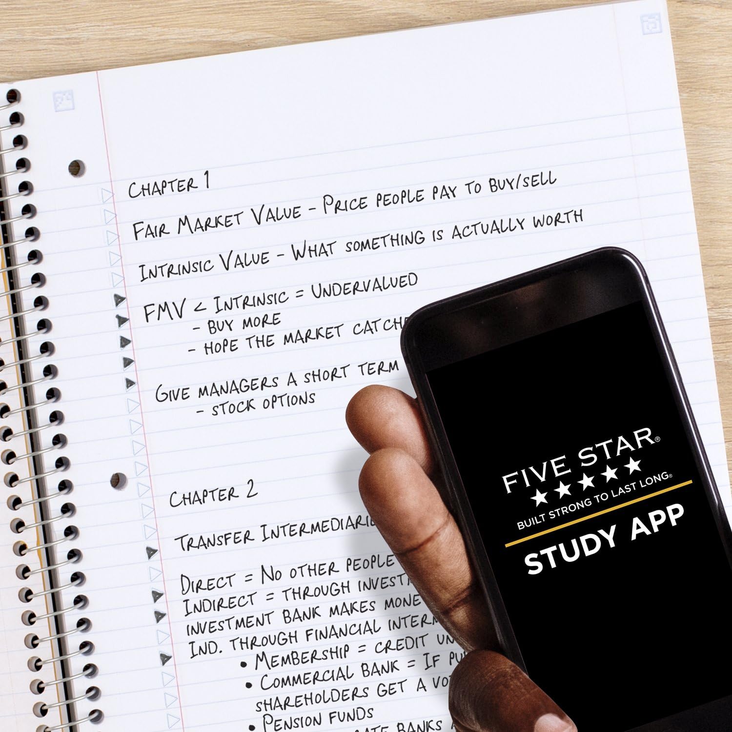 Five Star Spiral Notebook + Study App, 3 Subject, College Ruled Paper, Fights Ink Bleed, Water Resistant Cover, 8-1/2" x 11", 150 Sheets, White (72464)-UPStoxs