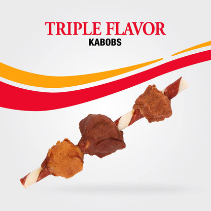 Good'n'Fun Triple Flavor Kabobs 48 Ounce, Rawhide Snack for All Dogs-UPStoxs