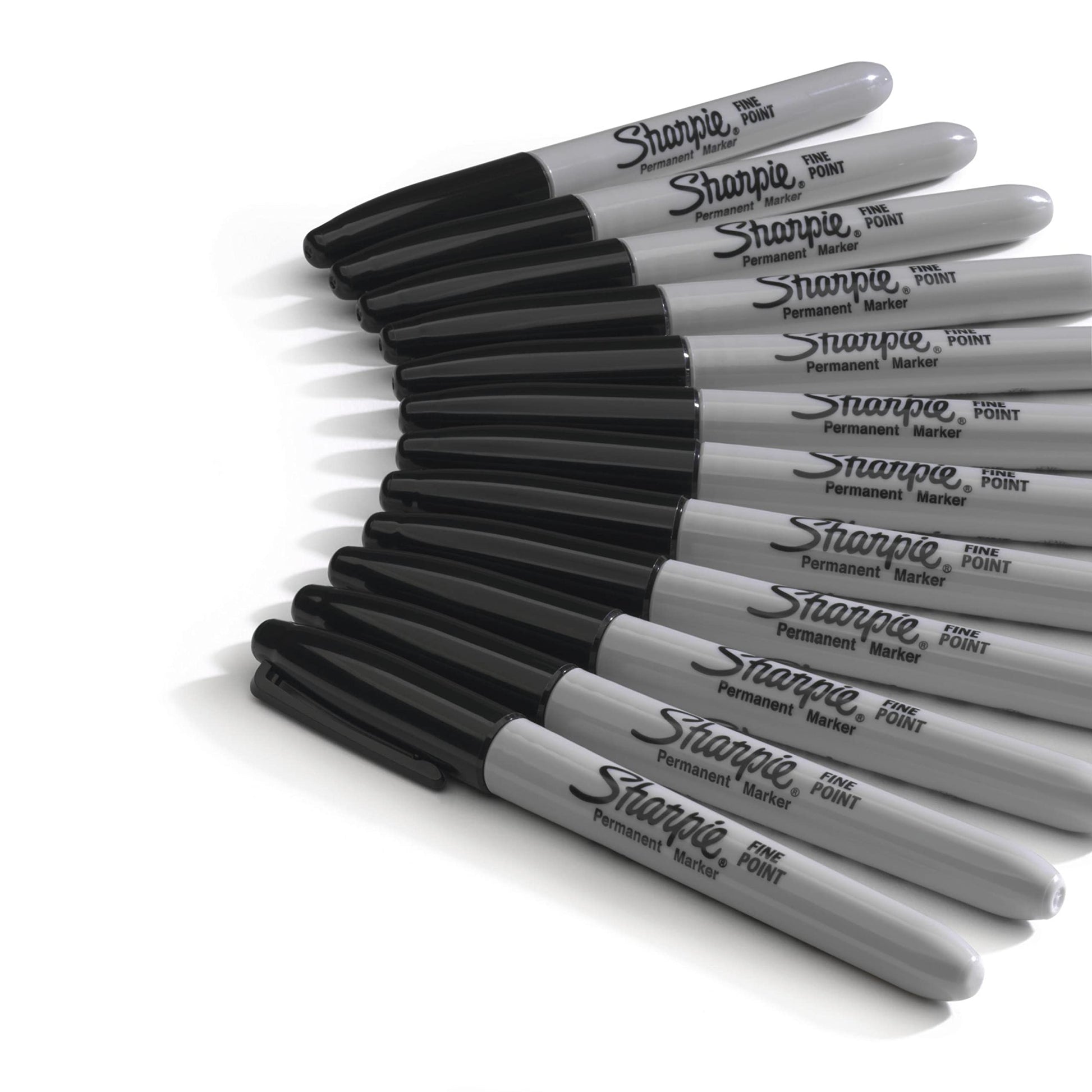 Sharpie Permanent Markers, Fine Point, Black, 12 Count, Proudly Permanent Ink, Intensely Brilliant Colors-UPStoxs