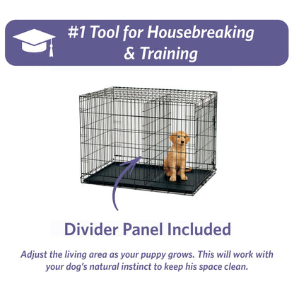 MidWest Homes for Pets Newly Enhanced Single Door iCrate Dog Crate, Includes Leak-Proof Pan, Floor Protecting Feet , Divider Panel & New Patented Features-UPStoxs