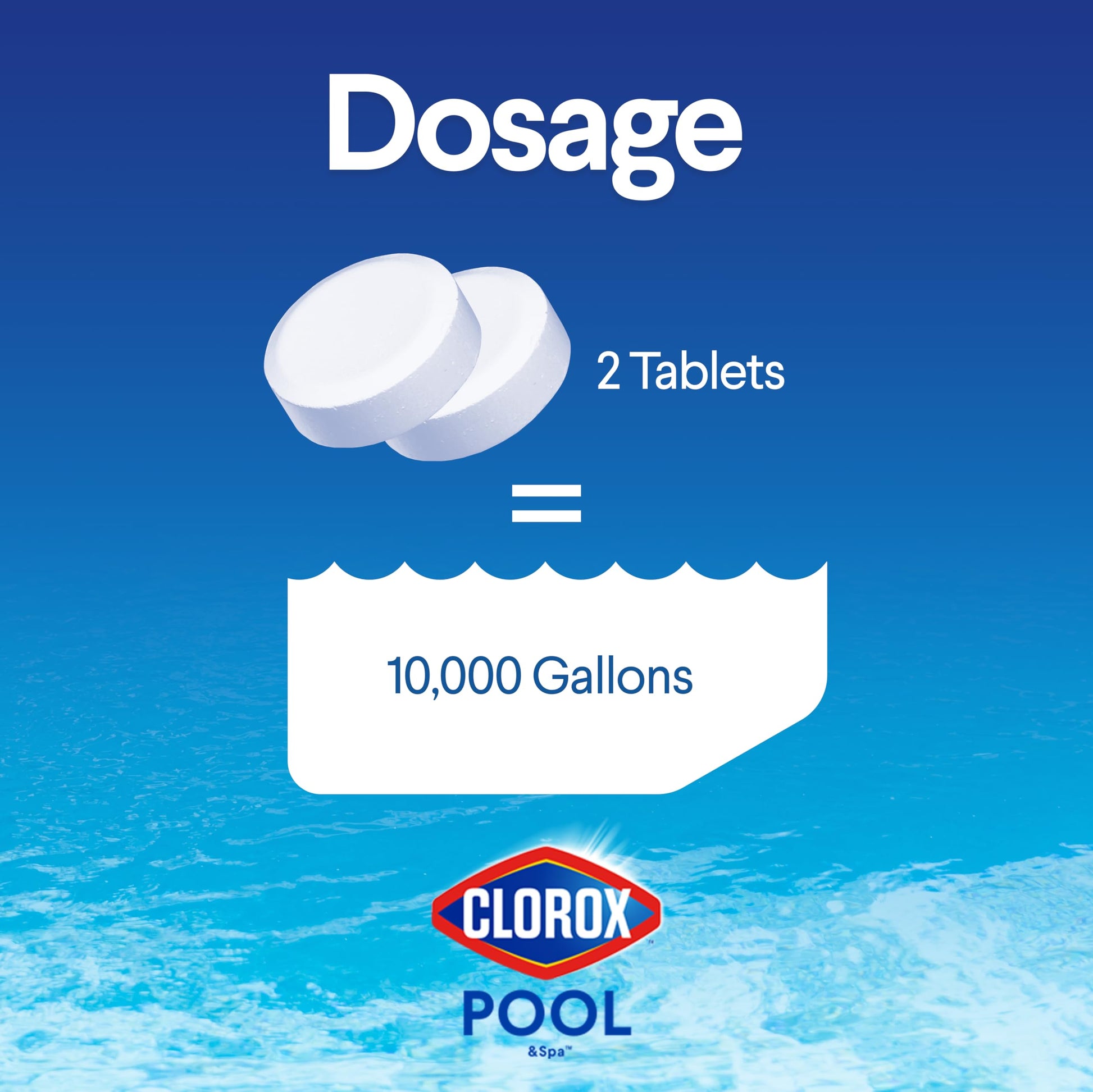 Clorox® Pool&Spa™ XtraBlue 3” Swimming Pool Chlorinating Tablets, 44 Individually Wrapped Tablets, Kills Bacteria & Stops Algae (16.5 LB)-UPStoxs