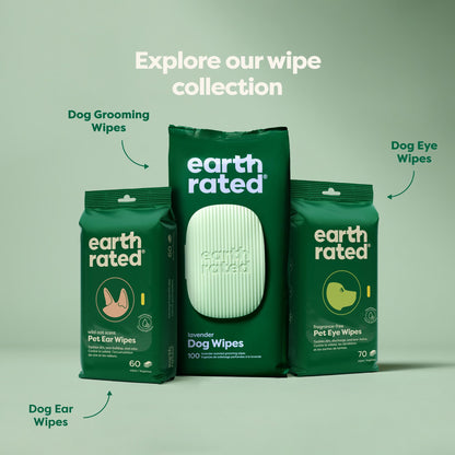 Earth Rated Pet Eye Wipes, Hypoallergenic Eye Wipes for Dogs & Cats to Remove and Reduce Tear Stains & Eye Discharge, Fragrance Free, 70 Count-UPStoxs