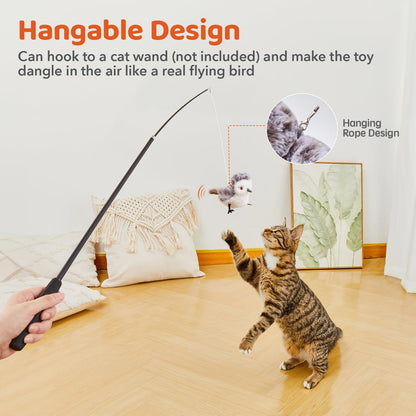 Potaroma Cat Toys Flapping Bird (No Flying), Lifelike Sandpiper Chirp Tweet, Rechargeable Touch Activated Kitten Toy Interactive Cat Exercise Toys for All Breeds Cat Kicker Catnip Toys 4.0"-UPStoxs