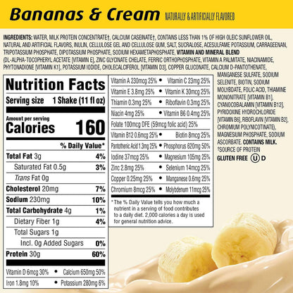 Premier Protein 30g High Protein Shake, Bananas & Cream 11 fl. oz., 15 pk.