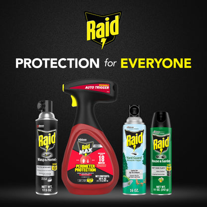 Raid Wasp & Hornet Killer Spray, Bug Killer Kills the Entire Nest, 14 Oz, 2 Count-UPStoxs