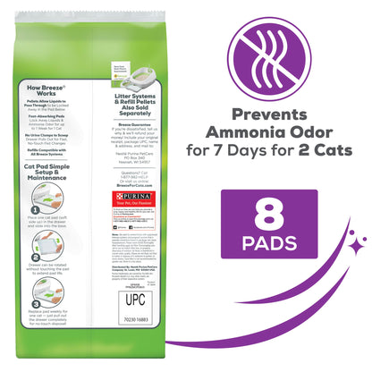 Purina Tidy Cats Cat Litter Breeze Pads Refill Pack Multi Cat Litter Pads - 8 ct. Bags-UPStoxs