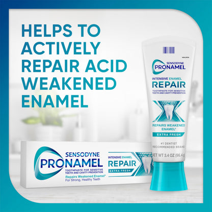 Sensodyne Pronamel Intensive Enamel Repair Toothpaste for Sensitive Teeth, to Reharden and Strengthen Enamel, Extra Fresh - 3.4 Ounces-UPStoxs