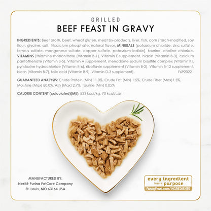 Purina Fancy Feast Grilled Wet Cat Food Poultry and Beef Collection Wet Cat Food Variety Pack - (Pack of 24) 3 oz. Cans-UPStoxs