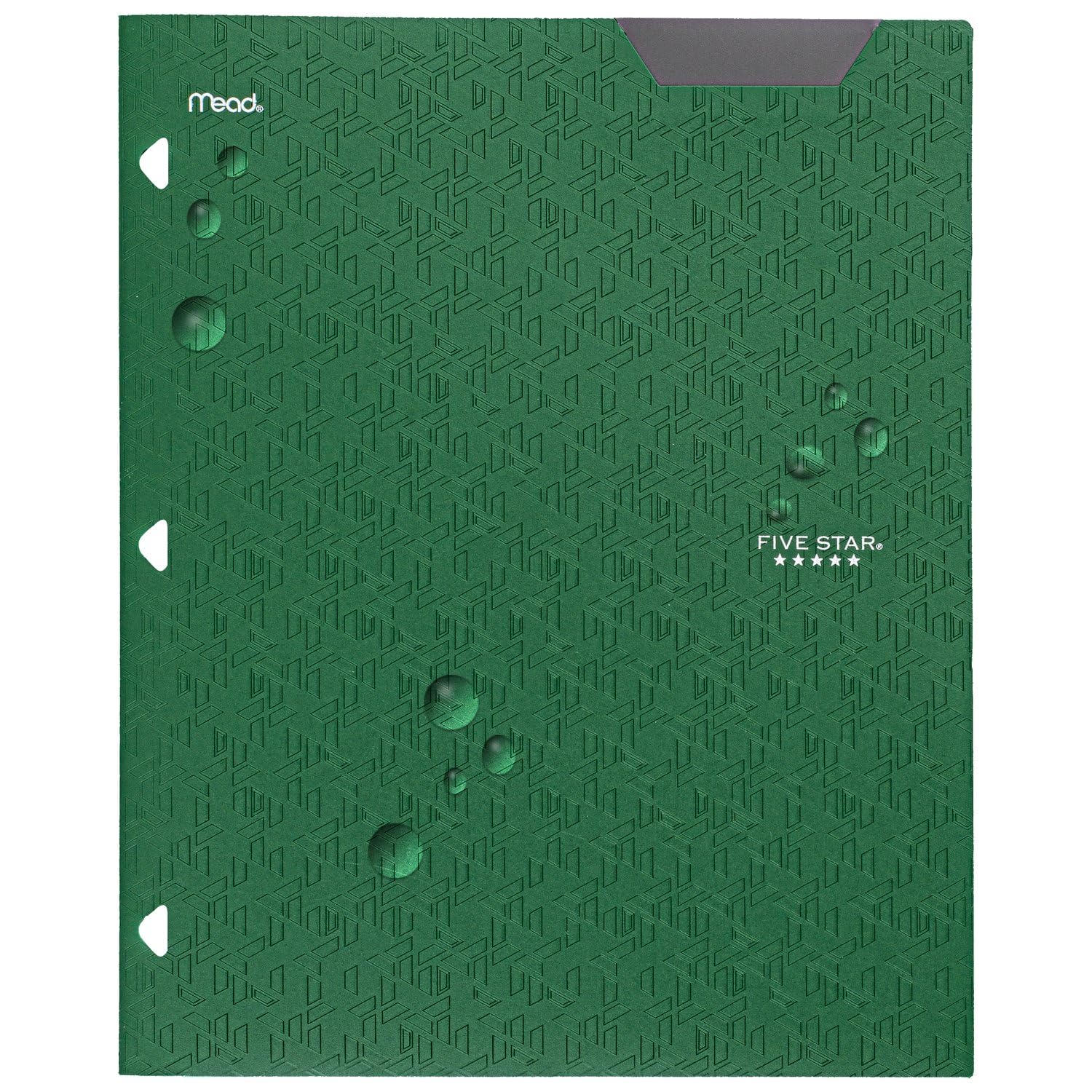 Five Star 2-Pocket Folder, Plastic Folder with Stay-Put Tabs, Fits 3 Ring Binder, Holds 8-1/2" x 11" Paper, Green (333420E-ECM)-UPStoxs