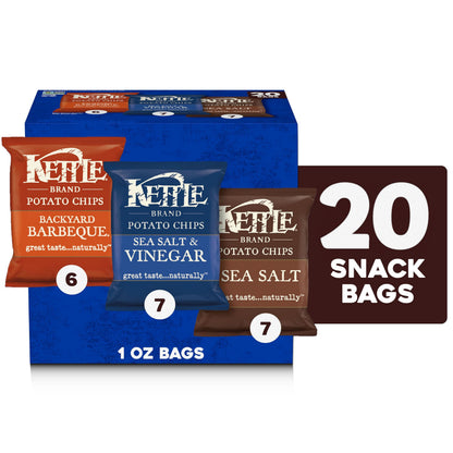 Kettle Brand Potato Chips Variety Pack, 1 Oz, 20 Ct-UPStoxs