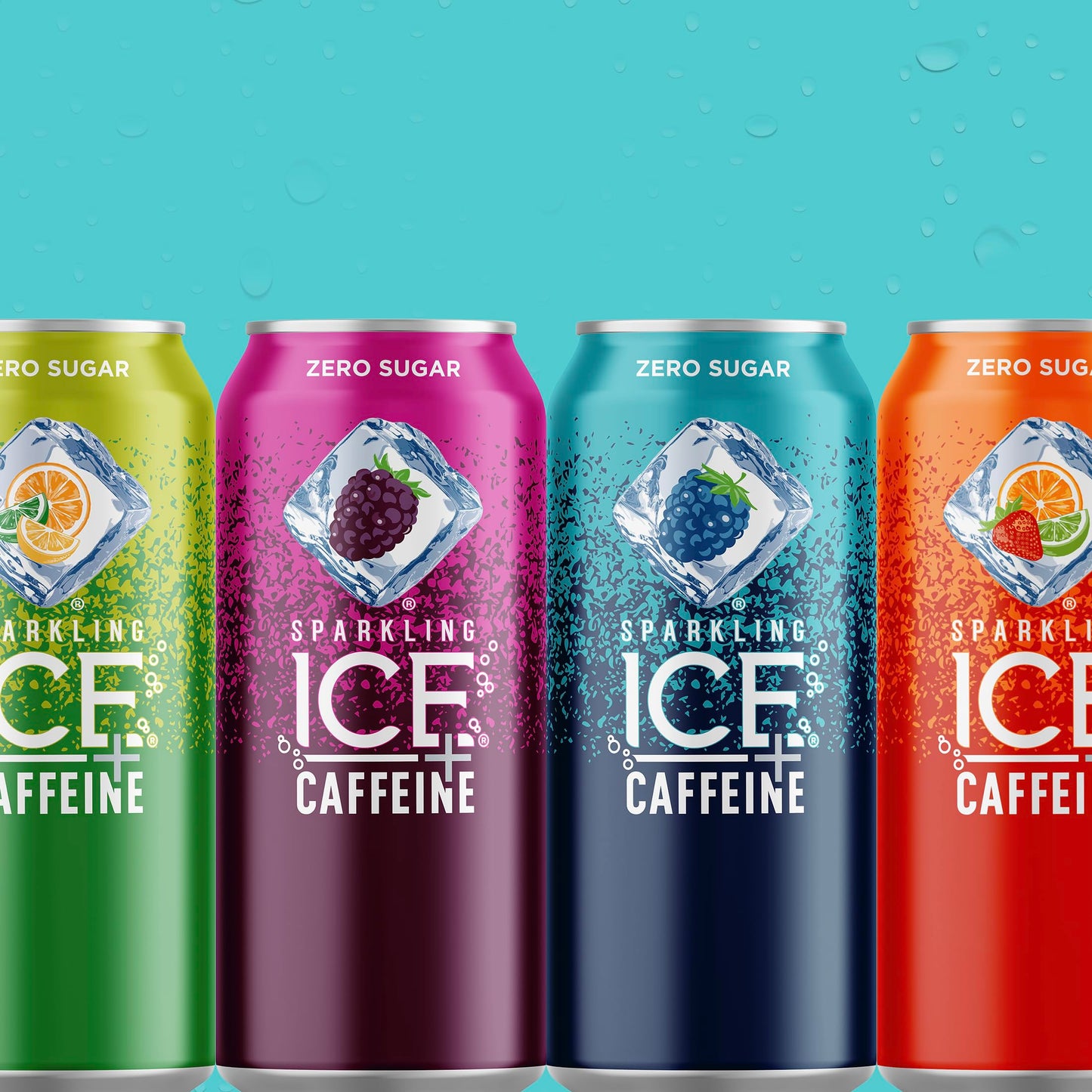 Sparkling Ice +Caffeine Variety Pack, Flavored Sparkling Water, Zero Sugar, with Vitamins and Antioxidants, 16 fl oz, 12 count (Citrus Twist, Black Raspberry, Blue Raspberry, Strawberry Citrus)-UPStoxs