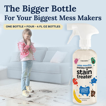 Miss Mouth's Messy Eater Stain Treater Spray - 16oz Stain Remover - Newborn & Baby Essentials - No Dry Cleaning Food, Grease, Coffee Off Laundry, Underwear, Fabric-UPStoxs