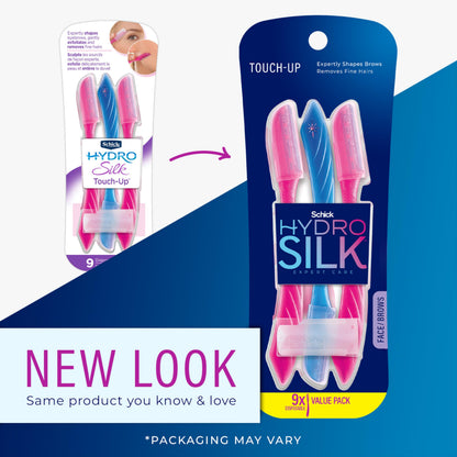 Schick Hydro Silk Touch-Up Dermaplaning Tool with Precision Cover, 9ct | Dermaplane Razor, Face Razors for Women, Eyebrow Razor, Facial Razor, Dermaplaning Razor, Womens Face Razor Peach Fuzz Remover-UPStoxs