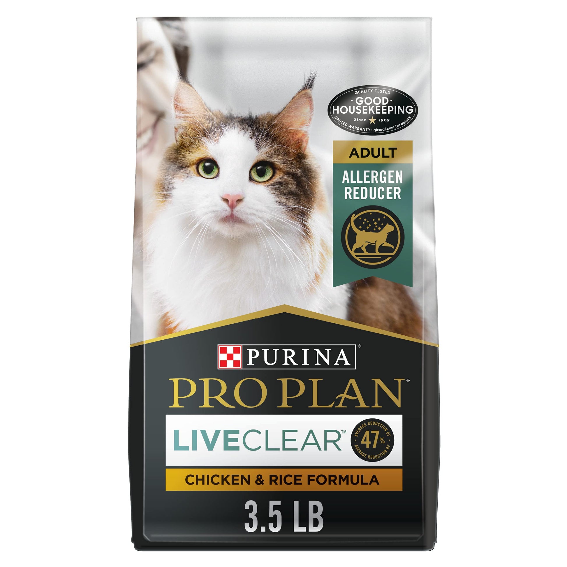 Purina Pro Plan Allergen Reducing, High Protein Cat Food, LIVECLEAR Chicken and Rice Formula - 3.5 lb. Bag-UPStoxs