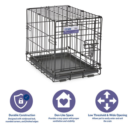 MidWest Homes for Pets Newly Enhanced Single Door iCrate Dog Crate, Includes Leak-Proof Pan, Floor Protecting Feet , Divider Panel & New Patented Features-UPStoxs