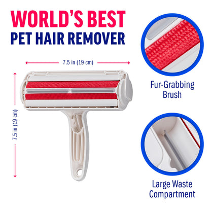 Chom Chom Roller Pet Hair Remover and Reusable Lint Roller - ChomChom Cat and Dog Hair Remover for Furniture, Couch, Carpet, Clothing and Bedding - Portable, Multi-Surface Fur Removal Tool-UPStoxs