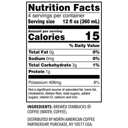 Starbucks Unsweetened Iced Coffee, Medium Roast, 48 fl. oz., 2 pk.-UPStoxs