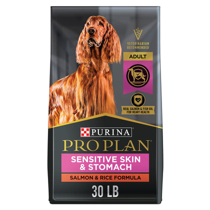 Purina Pro Plan Sensitive Skin and Stomach Dog Food Salmon and Rice Formula - 30 lb. Bag-UPStoxs