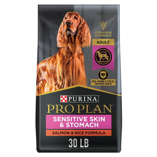 Purina Pro Plan Sensitive Skin and Stomach Dog Food Salmon and Rice Formula - 30 lb. Bag-UPStoxs