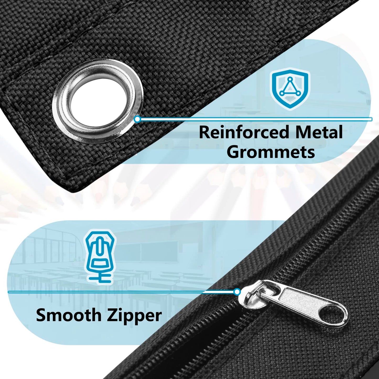 Forvencer Pencil Pouch for 3 Ring Binder, Binder Pencil Case with Smooth Zipper, Clear Window Pencil Case for Binder, Big Capacity 3 Ring Binder Pencil Bag with 3 Reinforced Grommets, Pink-UPStoxs