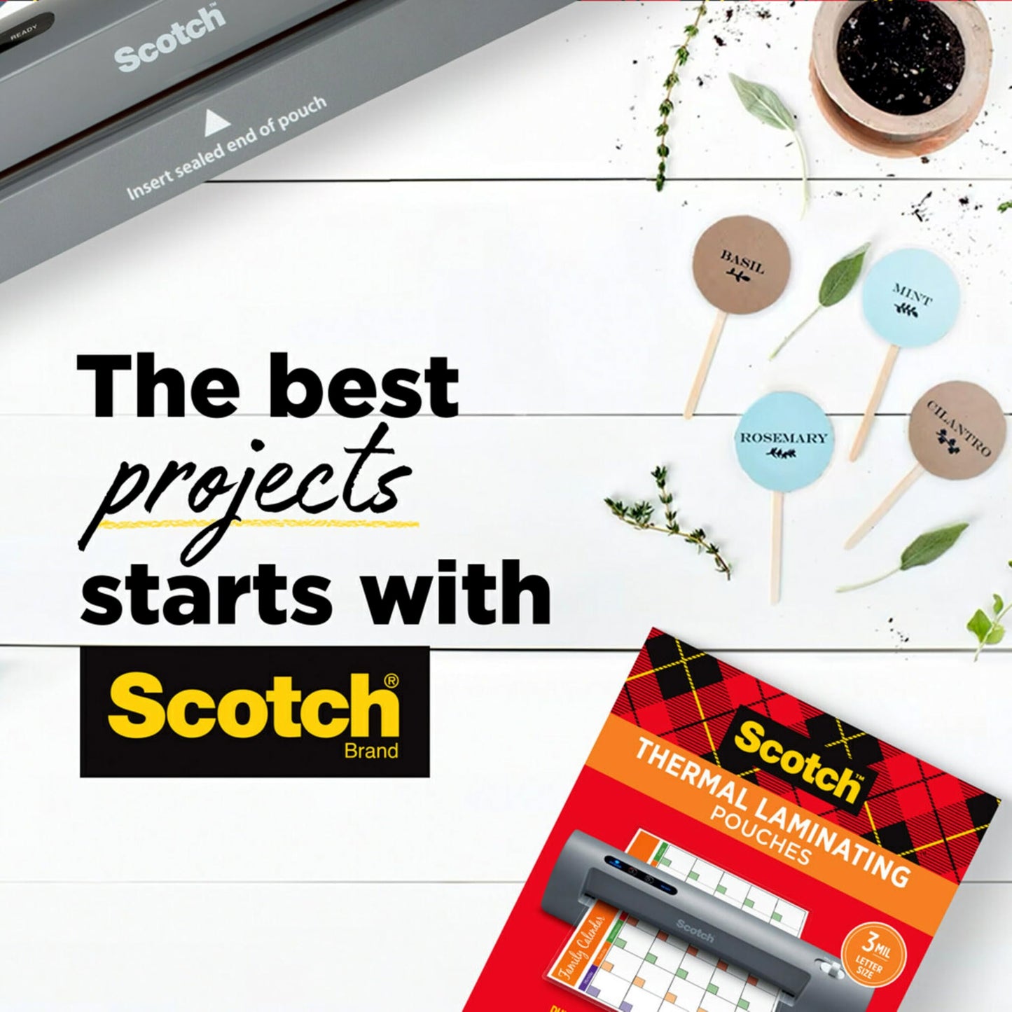 Scotch Brand PRO Thermal Laminator, Never Jam Technology Automatically Prevents Misfed Items,2 Roller System,9 inch (TL906)-UPStoxs