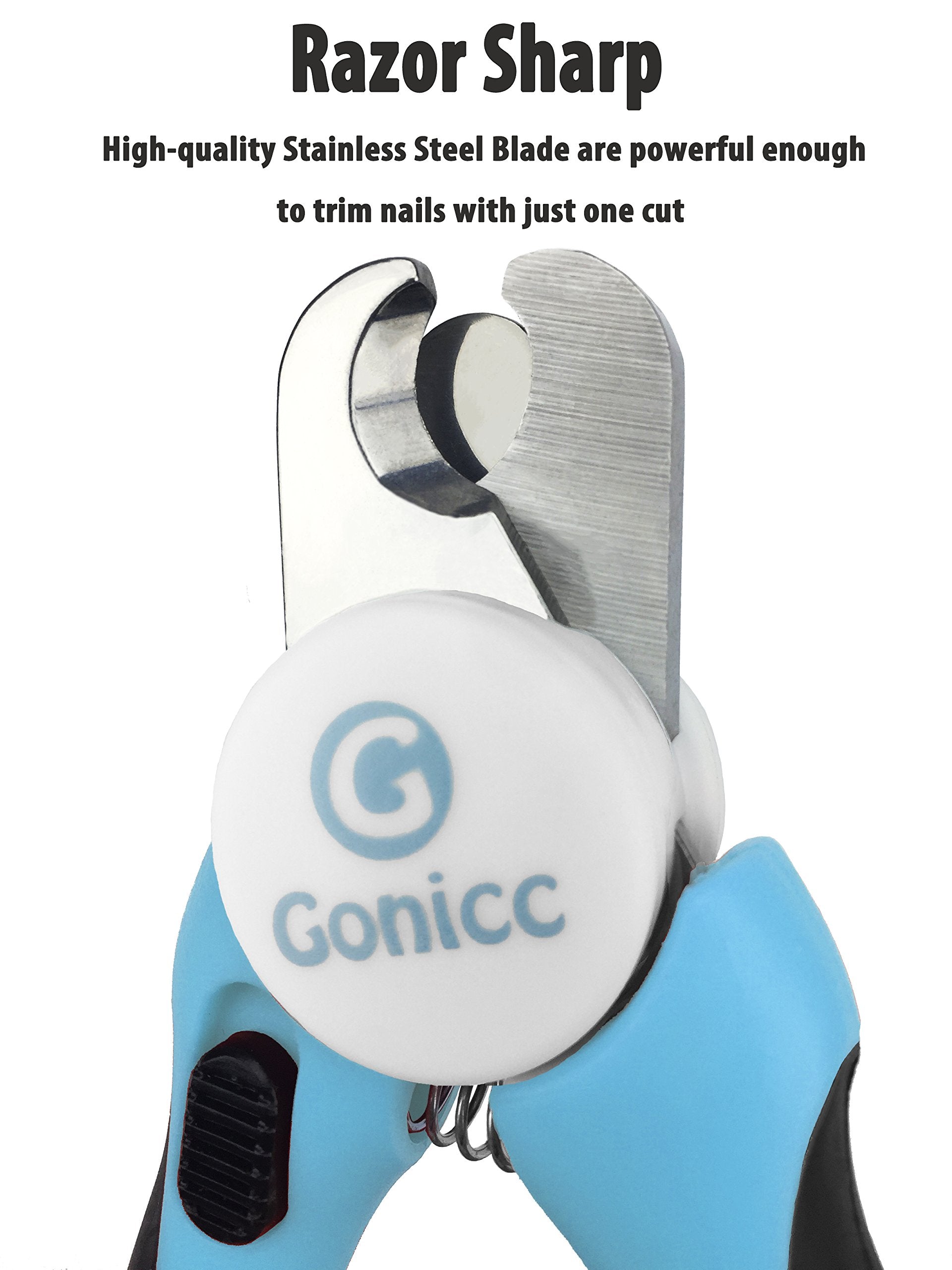gonicc Professional Small Dog and Cat Nail Clippers Sharp Stainless Steel Pet Nail Trimmers(with Free Nail File in Handle), for Rabbit, Small Animal, with Safety Guard to Avoid Overcutting-UPStoxs