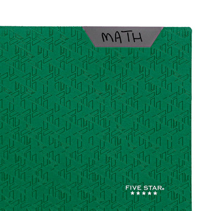 Five Star 2-Pocket Folder, Plastic Folder with Stay-Put Tabs, Fits 3 Ring Binder, Holds 8-1/2" x 11" Paper, Green (333420E-ECM)-UPStoxs