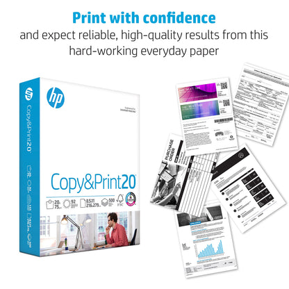 HP Printer Paper | 8.5 x 11 Paper | Copy &Print 20 lb | 1 Ream Case - 500 Sheets| 92 Bright | Made in USA - FSC Certified | 200060-UPStoxs