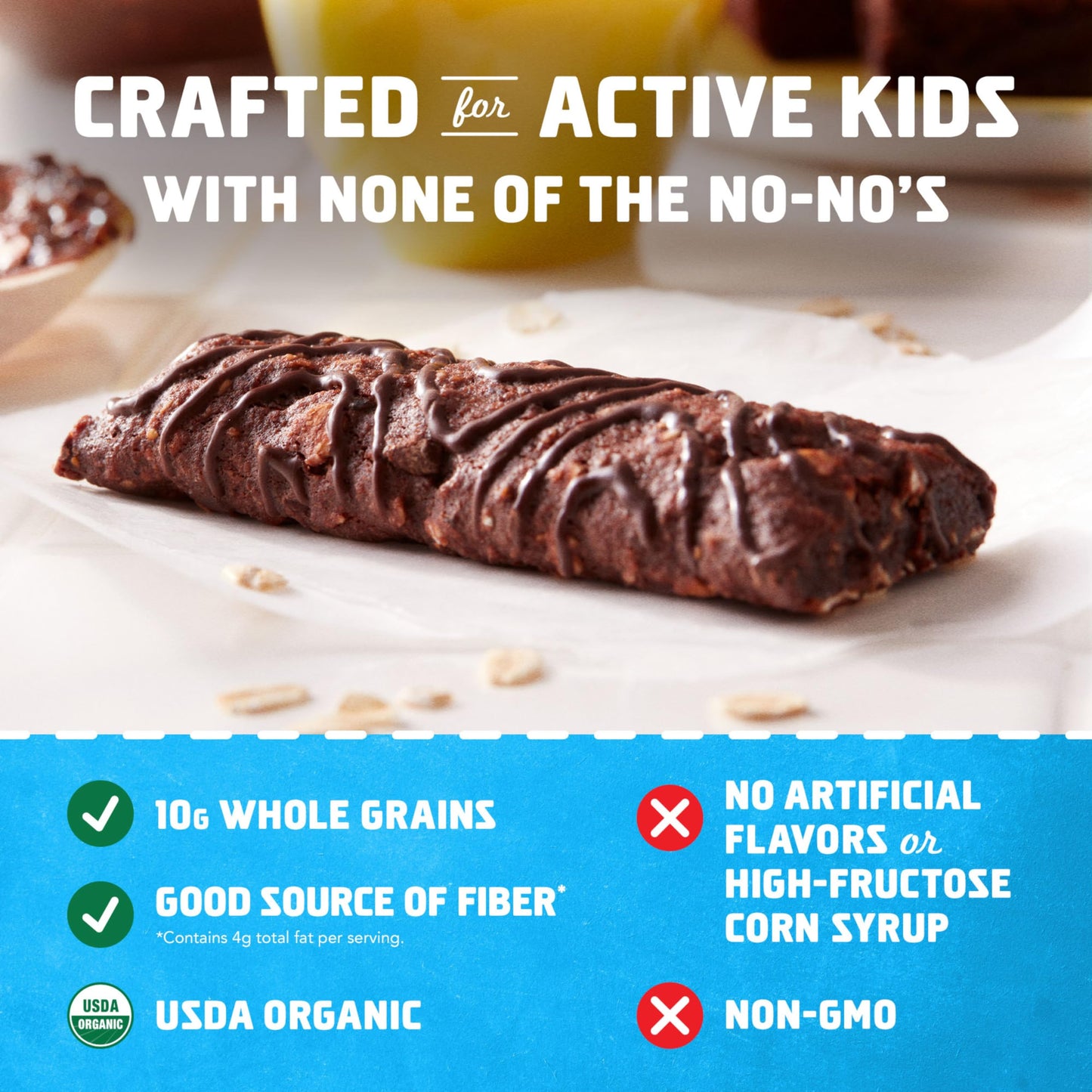 CLIF Kid Zbar - Chocolate Brownie - Soft Baked Whole Grain Snack Bars - USDA Organic - Non-GMO - Plant-Based - 1.27 oz. (18 Pack)-UPStoxs