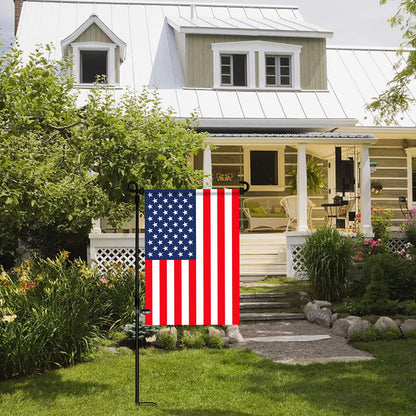 HOOSUN Garden Flag Stand, Premium Garden Flag Pole Holder Metal Powder-Coated Weather-Proof Paint with one Tiger Clip and two Spring Stoppers without flag-UPStoxs